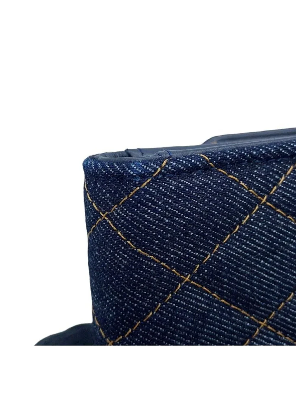 Chanel Trifold Wallet Quilted CC Logo Classic Small Flap Denim